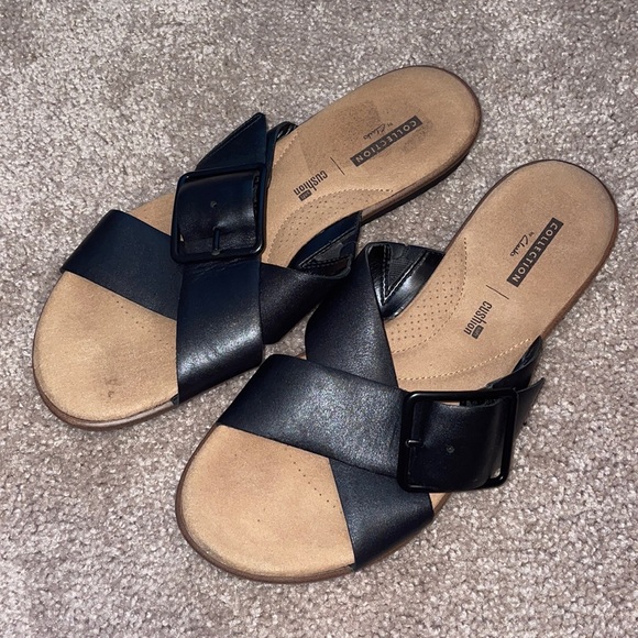 Clarks Shoes - Clarks Sandals with Black Buckle